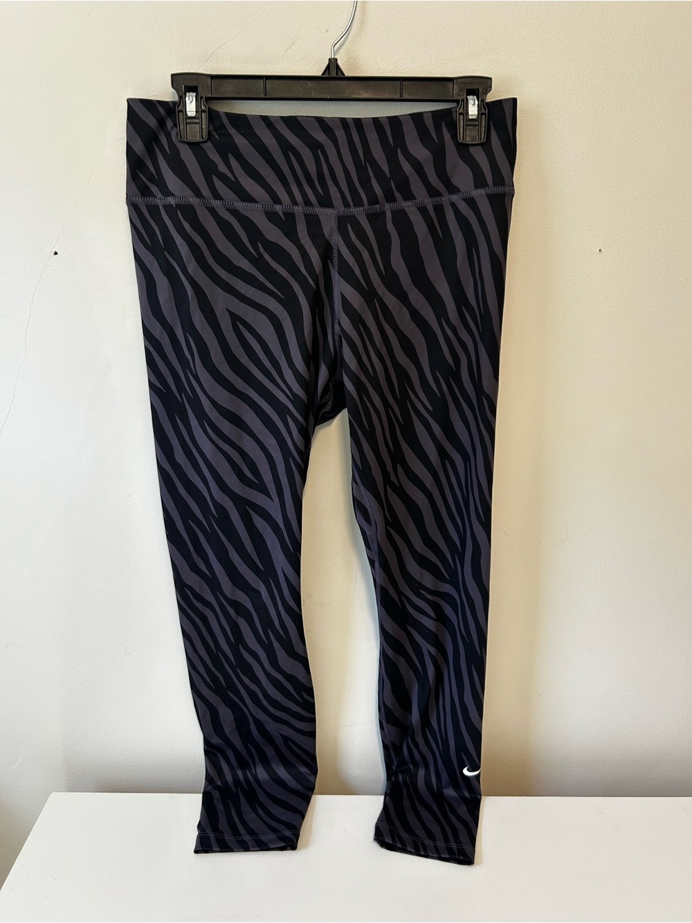 Nike Black and Purple Zebra-Print Leggings